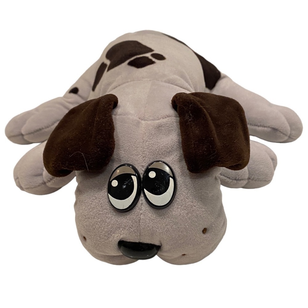 Pound Puppies Plush Puppy Dog Gray With Brown Spots Vintage 1985 Tonka